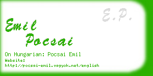 emil pocsai business card